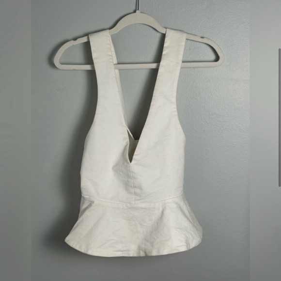 Alexis Sawyer Peplum Top in White/Size Medium - Picture 3 of 8